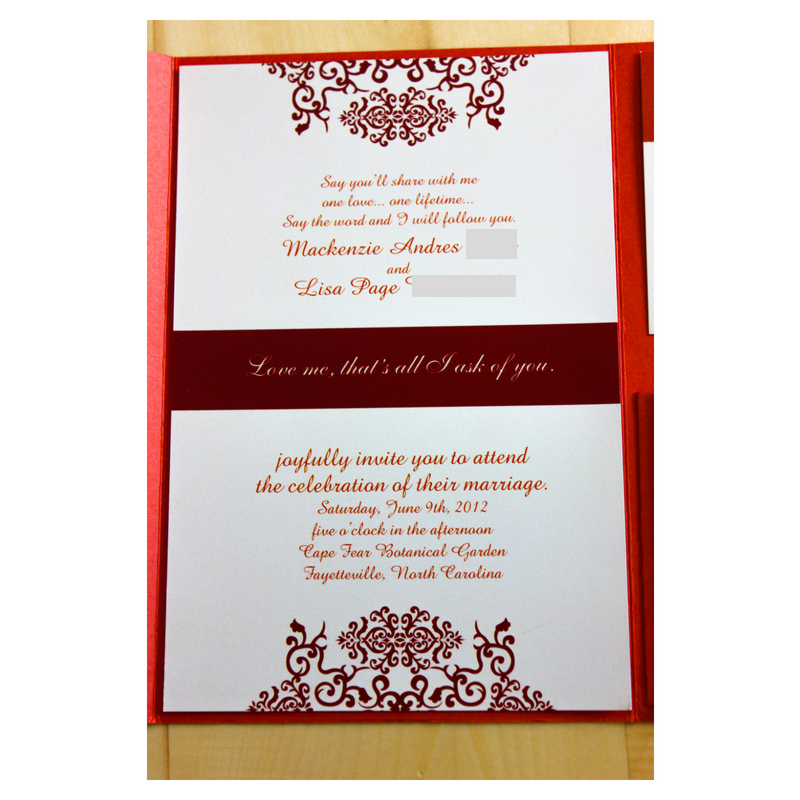 Virginia Tech wedding invitation